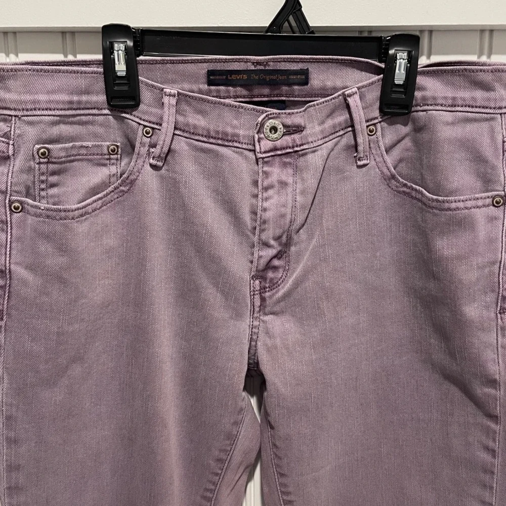 Levis Boyfriend Jeans Womens 6 Medium Purple Relaxed Fit Mid Rise Stretch Denim
